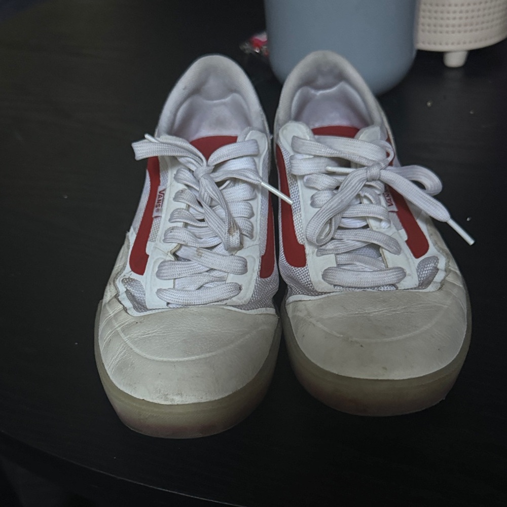 Vans White and Red Casual Sneakers